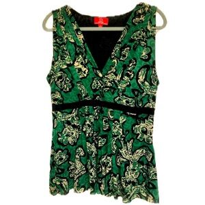 Oscar De La Renta Missy Flora Sleeveless Top Size XL, NWT